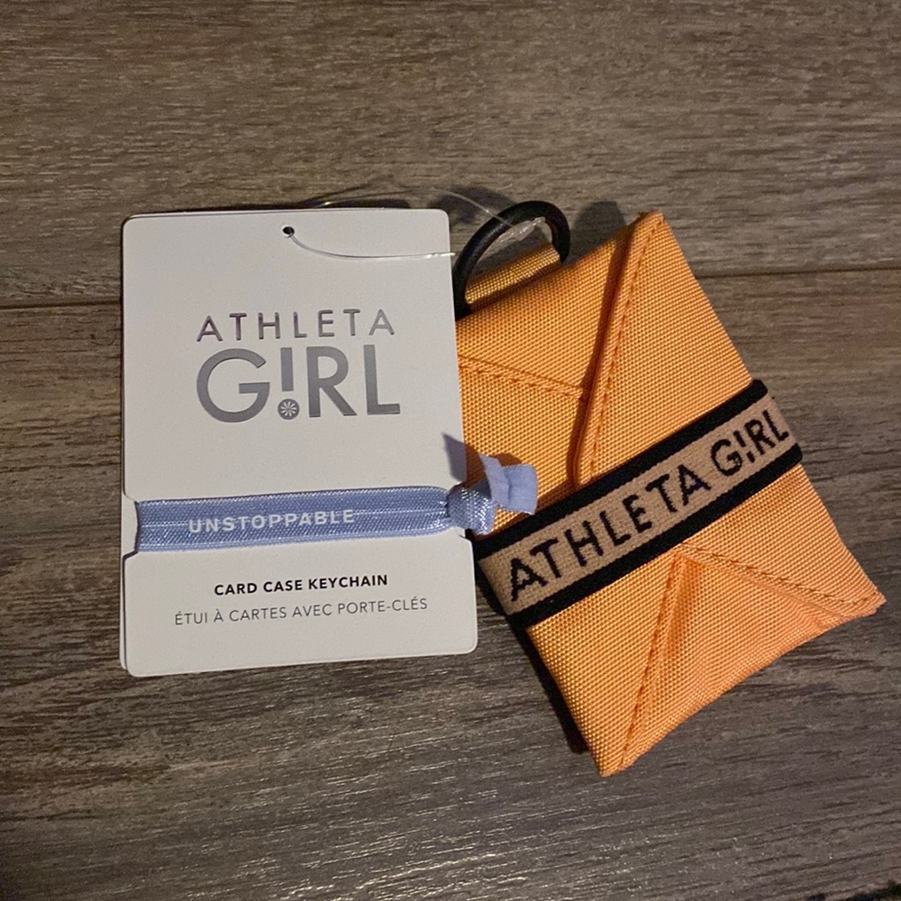 NWT Orange ATHLETA Girls Card Case Keychain